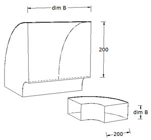 200mm 90� Radius Bend