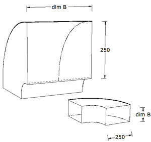 250mm 90� Radius Bend