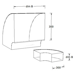 300mm 90� Radius Bend