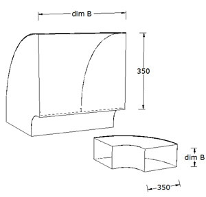 350mm 90� Radius Bend