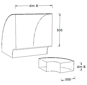 500mm 90� Radius Bend