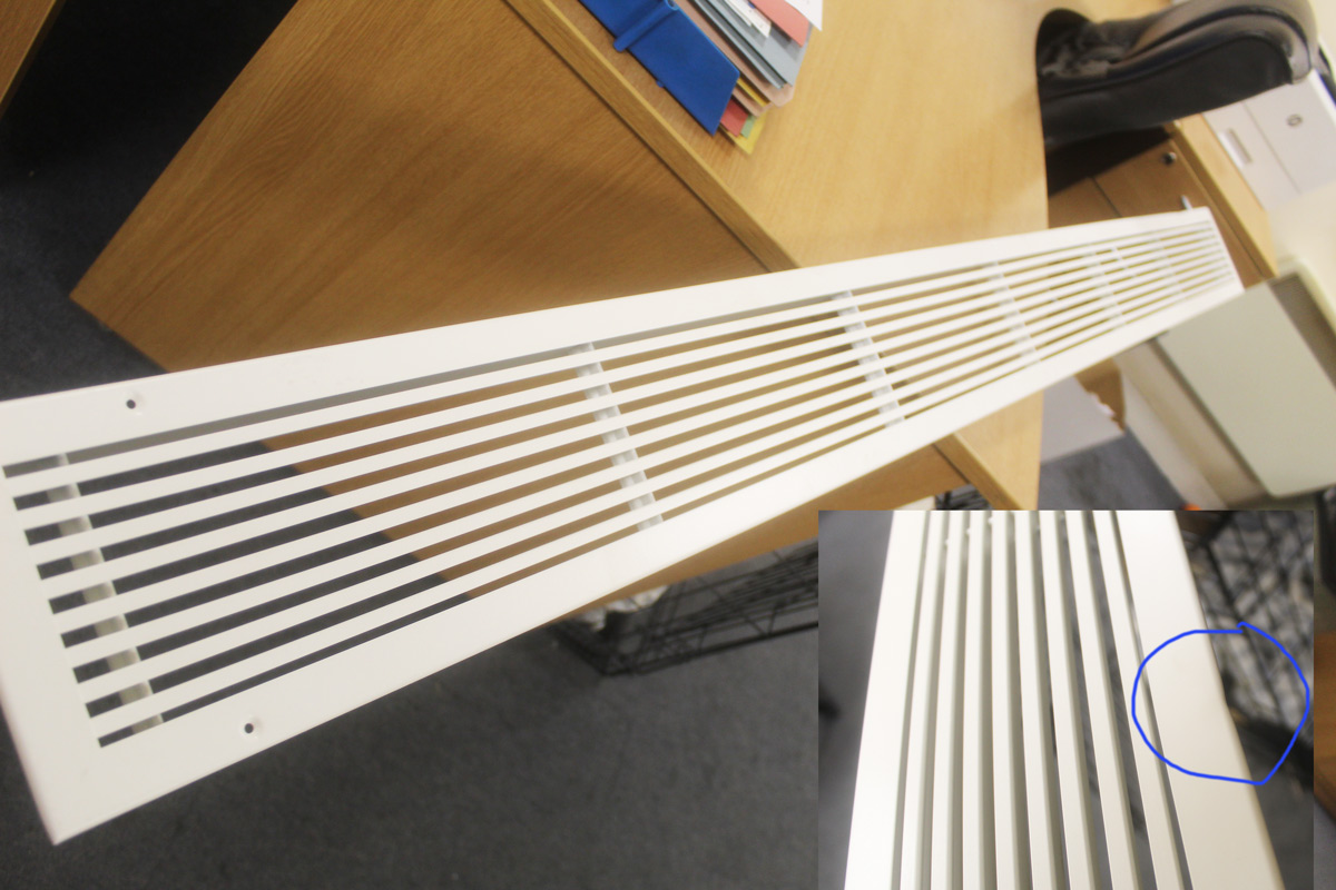 Linear Bar Grilles - White Finish 1800x125mm (minor damage)