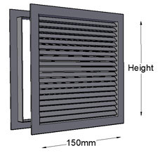 Non-vision Grille 150mm Width