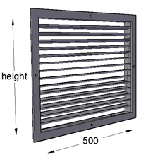 Single Deflection Grille with Damper 500mm Width