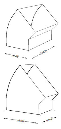 800mm Width 45 Rectangular Bend