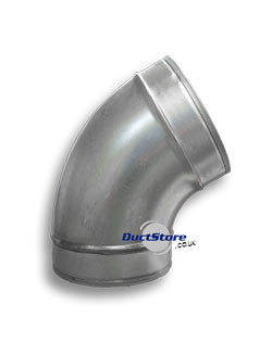 Galvanised Safe Pressed Metal Ducting Bend 45 Degree 100mm