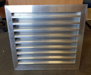 450x390mm Aluminium Weather Louvres in Mill Finish