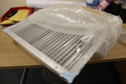 Double Deflection Grille 500mm x 400mm in mill finish with Damper