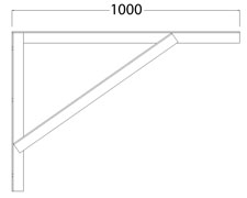 1000mm 50x50x5mm Cantilever Support