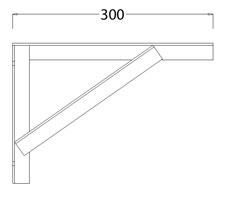 300mm 25x25x3mm Cantilever Support 