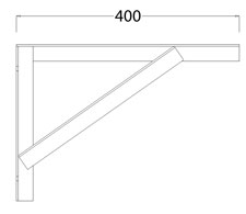 400mm 30x30x3mm Cantilever Support
