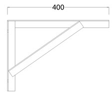 400mm 30x30x3mm Cantilever Support