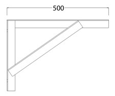 500mm 40x40x4mm Cantilever Support