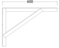 600mm 40x40x4mm Cantilever Support