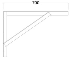 700mm 40x40x4mm Cantilever Support