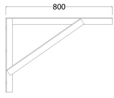 800mm 50x50x5mm Cantilever Support