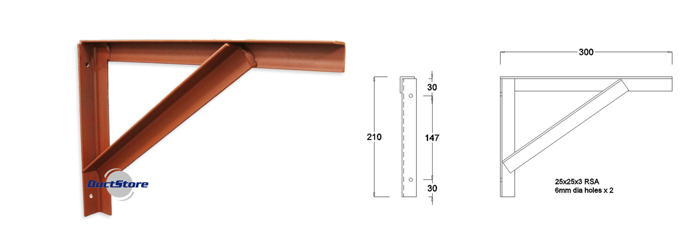 300mm 25x25x3mm Cantilever Support 