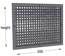 Double Deflection Grille with Damper 200mm Width