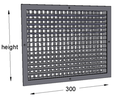 Double Deflection Grille with Damper 300mm Width