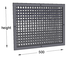 Double Deflection Grille 500mm Width