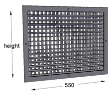 Double Deflection Grille 550mm Width