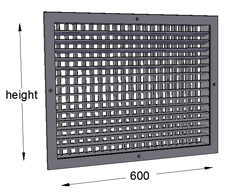 Double Deflection Grille with Damper 600mm Width