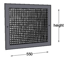 Egg Crate Extract Grille 550mm Width