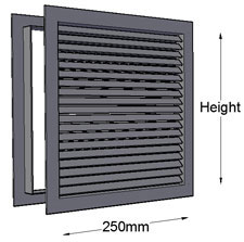Non-vision Grille 250mm Width