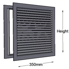 Non-vision Grille 350mm Width
