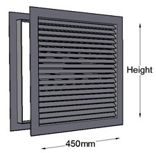 Non-vision Grille 450mm Width