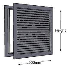 Non-vision Grille 500mm Width