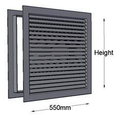 Non-vision Grille 550mm Width