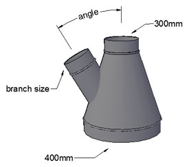 400 to 300mm Reducing T piece