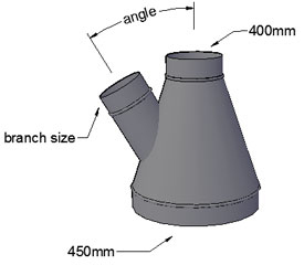 450 to 400mm Reducing T piece