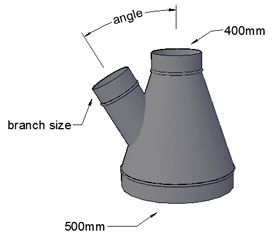 500 to 400mm Reducing T piece