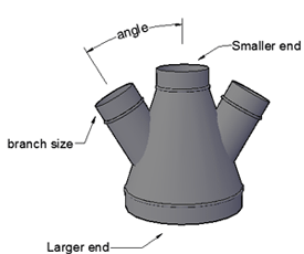 400 to 125mm Reducing X Piece