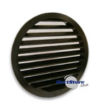 Round Louvres in Black with Insect Mesh