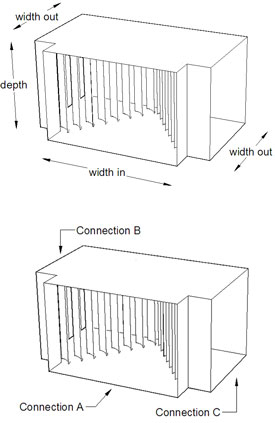 250mm Width in 200mm Depth Rectangular T Piece 