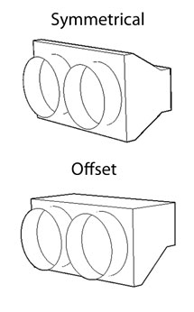Tapered multi spigot plenum boxes for FCU