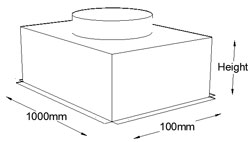 1000mm x 100mm Top Entry Grille Box