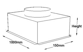 1000mm x 150mm Top Entry Grille Box