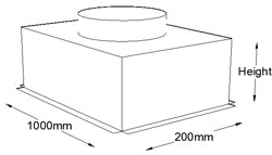 1000mm x 200mm Top Entry Grille Box