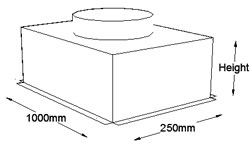 1000mm x 250mm Top Entry Grille Box