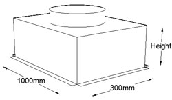 1000mm x 300mm Top Entry Grille Box