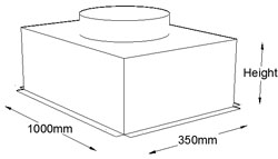 1000mm x 350mm Top Entry Grille Box