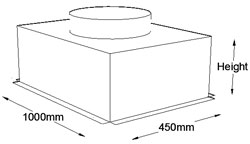 1000mm x 450mm Top Entry Grille Box