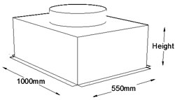 1000mm x 550mm Top Entry Grille Box