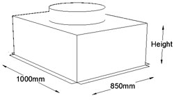 1000mm x 850mm Top Entry Grille Box