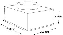 200mm x 200mm Top Entry Grille Box