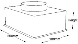 250mm x 100mm Top Entry Grille Box